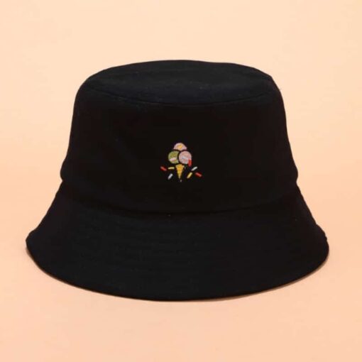 Ice Cream Bucket Hat Black