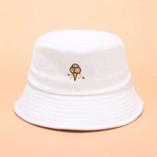 Ice Cream Bucket Hat White