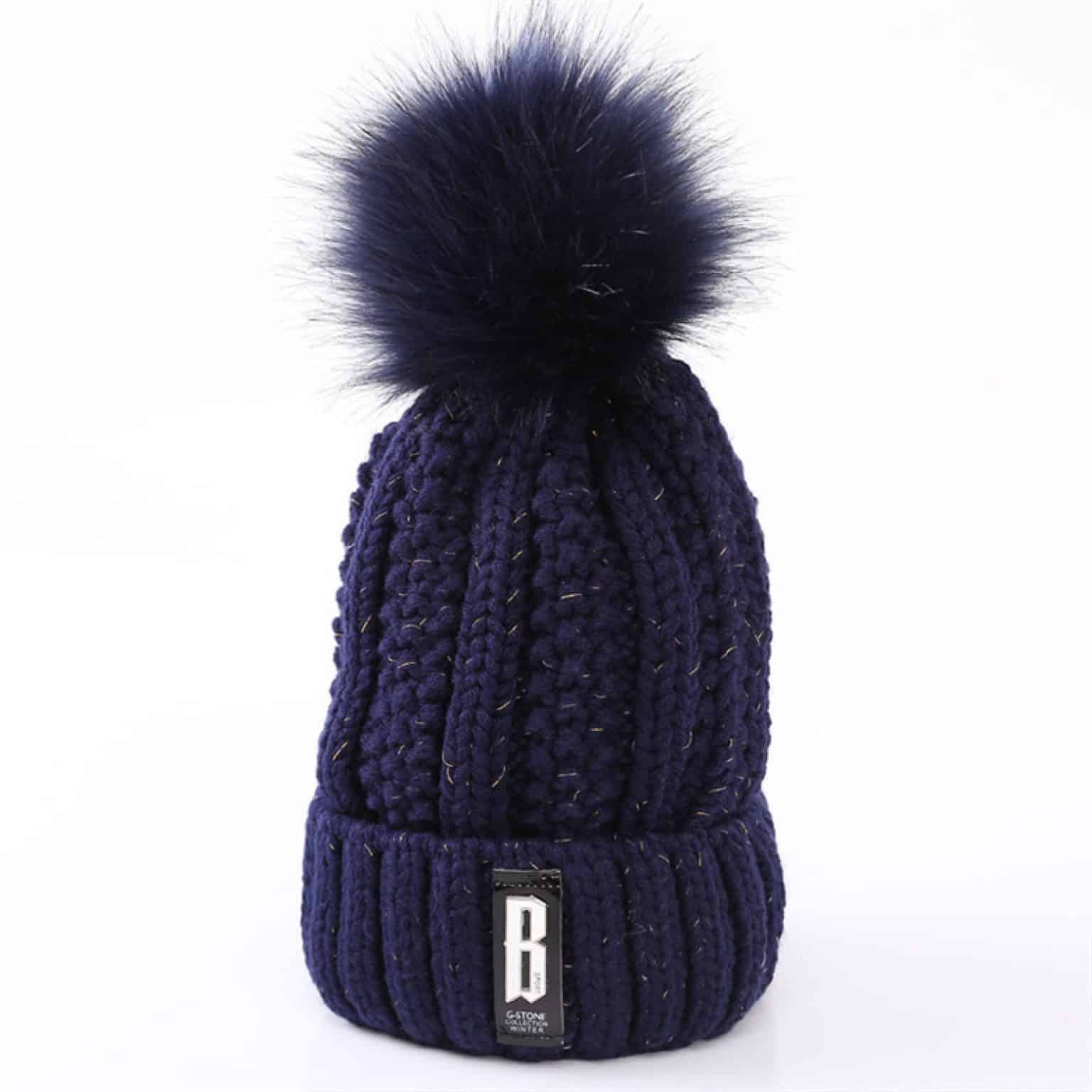 Pom Pom Beanie Navy blue