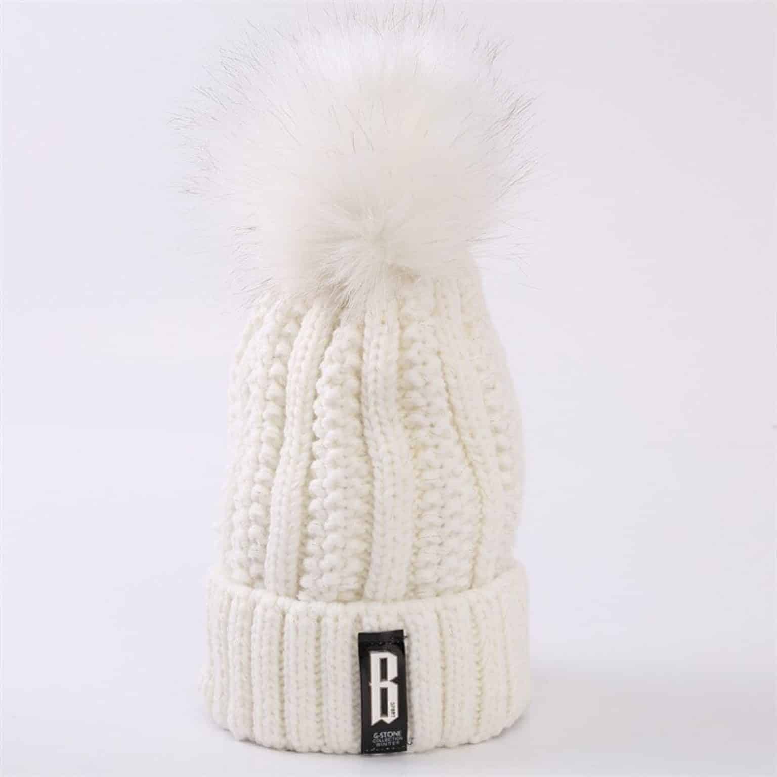 Pom Pom Beanie Pom Pom Beanie White