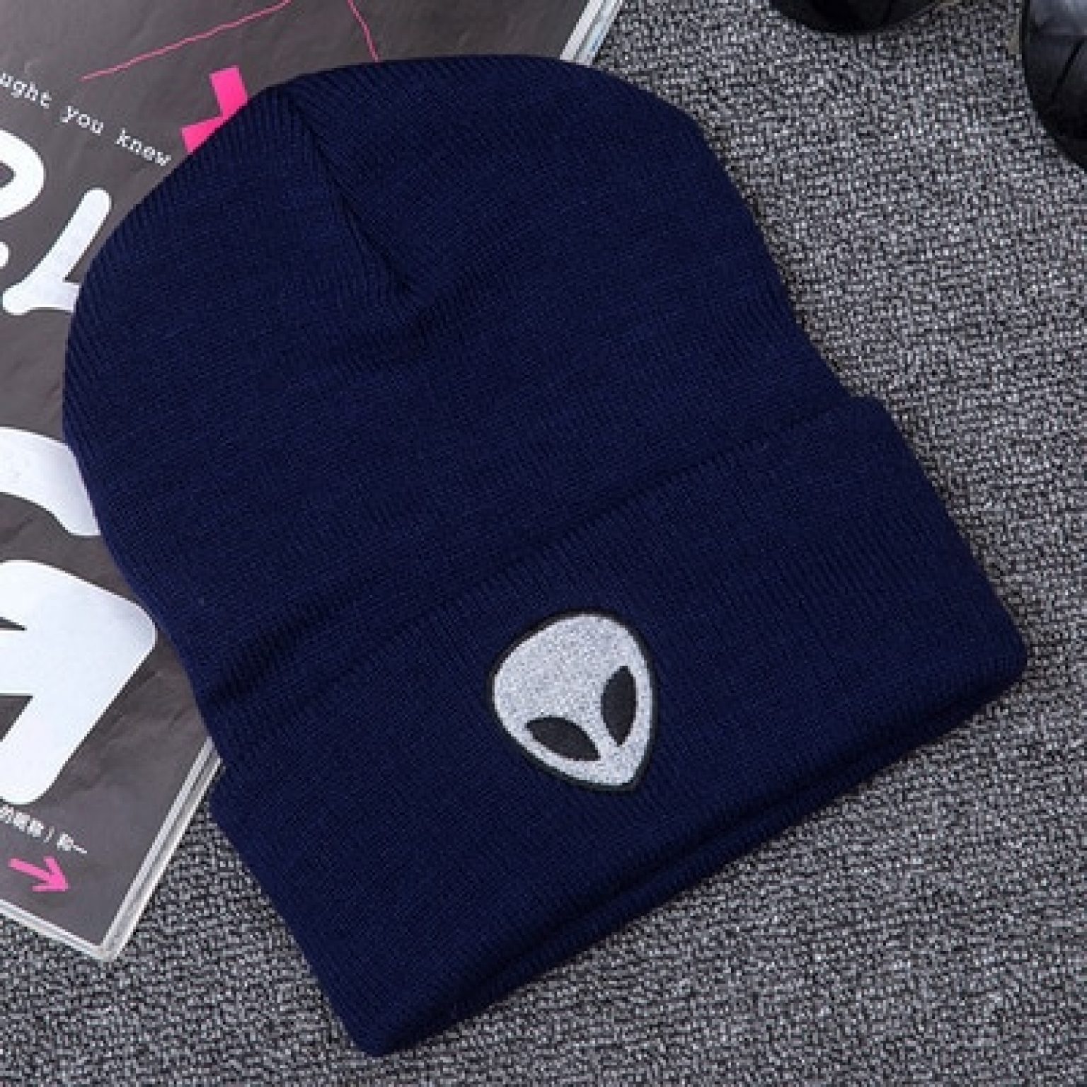 Alien Winter Hat Dark Blue