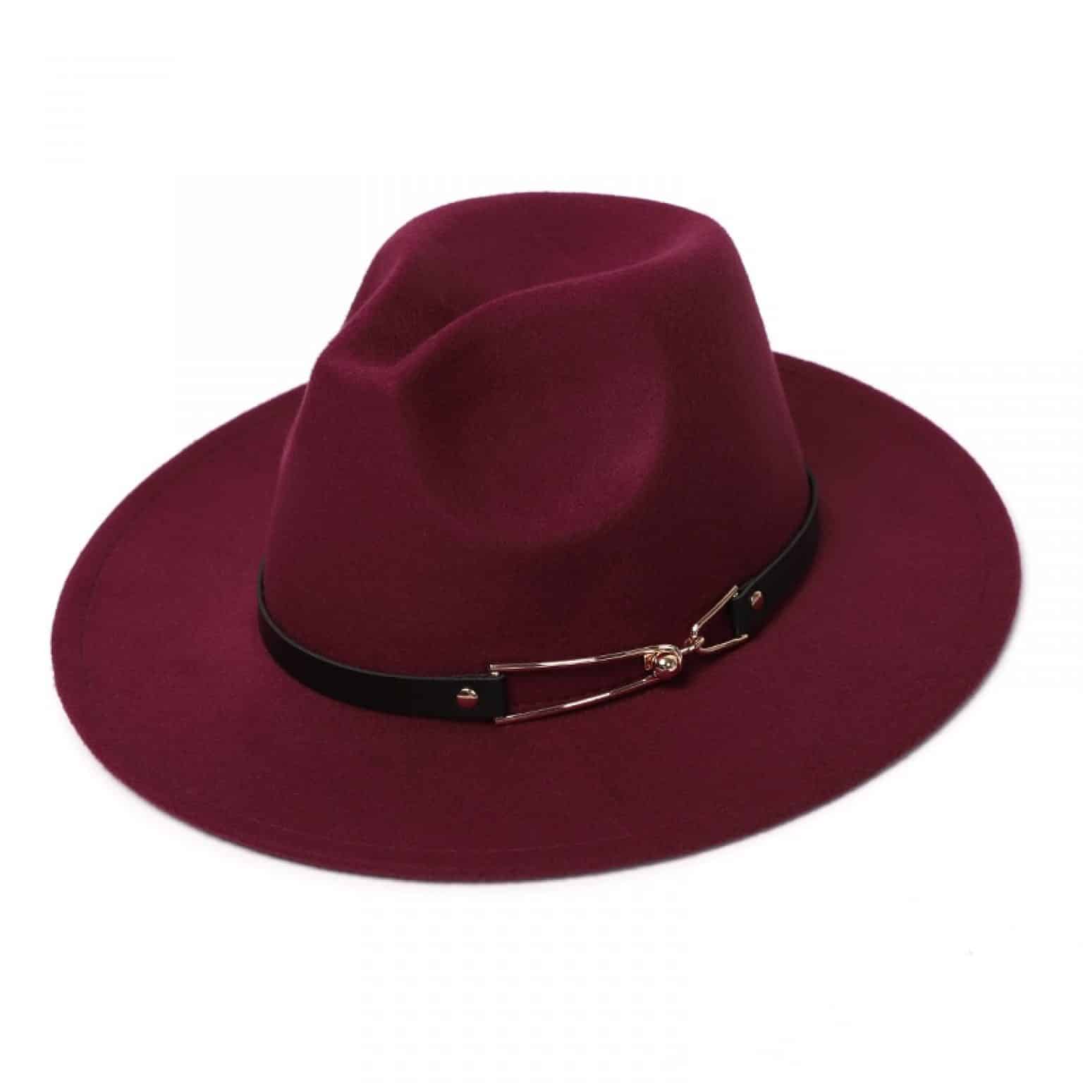 Wool Felt Hat Wine Red