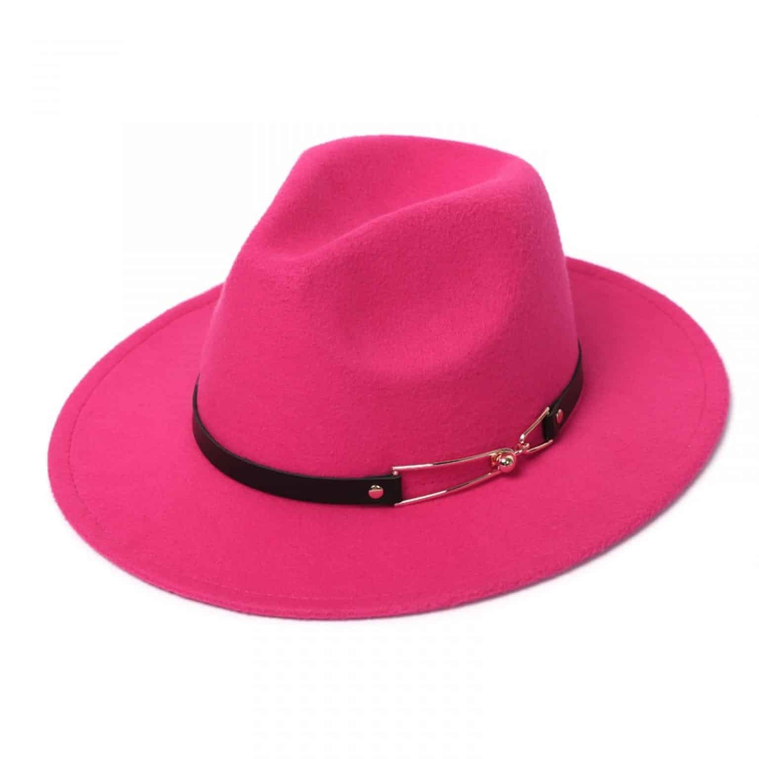 Wool Felt Hat Rose Red