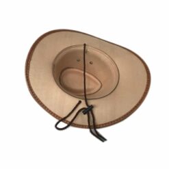 Leather Cowboy Hat Khaki