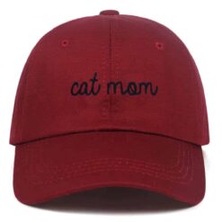 Cat Mom Hat Burgundy