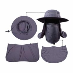 Fishing Hat With Sun Protection Dark Grey