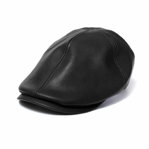 Vintage Leather Beret Cap